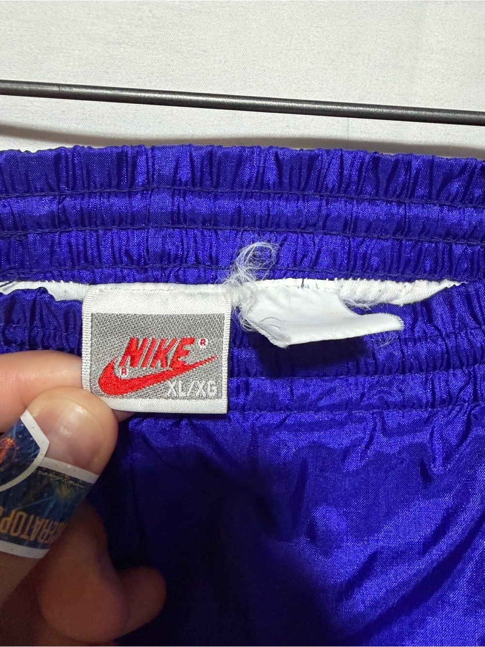 Vintage Nike Blue/Purple Nylon Track Pants XL 90s Y2K Windbreaker Pants - Picture 6 of 12